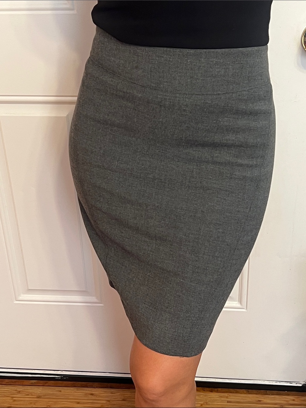 Classic Gray Women's Lined Pencil Skirt